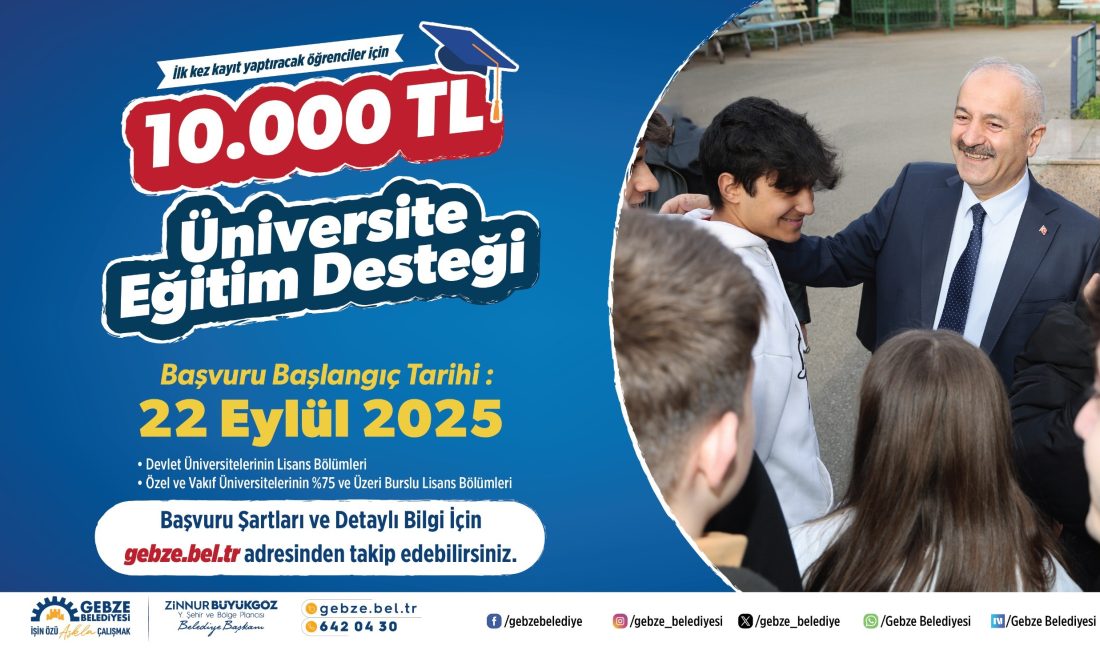 Gebze’de eğitim desteği 5 bin TL’den 10 bin TL’ye çıkarıldı